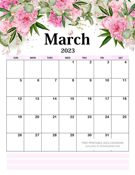 2022 2023 Floral Calendar Editable Printable Monthly Etsy Australia