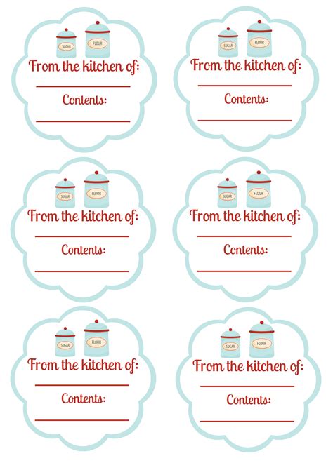 Printable Food Label Stickers