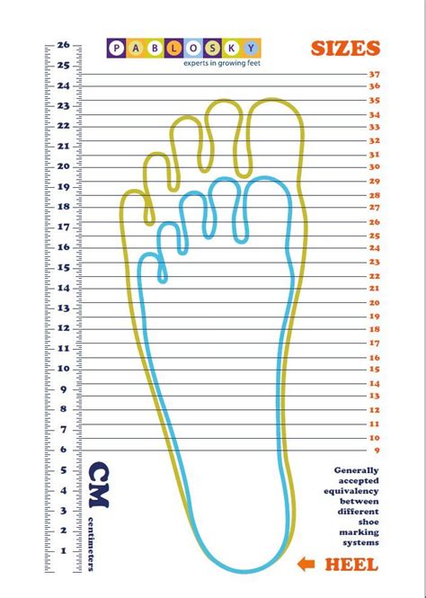 Printable Foot Measuring Chart