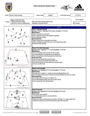 Printable Football Session Plan Template