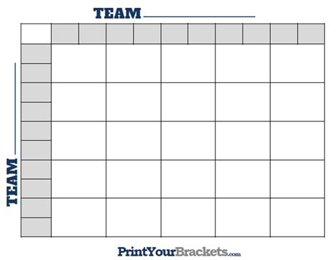 Printable Football Squares 25