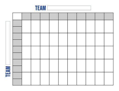 Printable Football Squares Template Excel