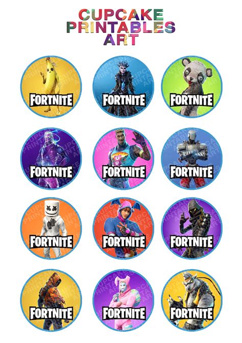 Printable Fortnite Cupcake Toppers