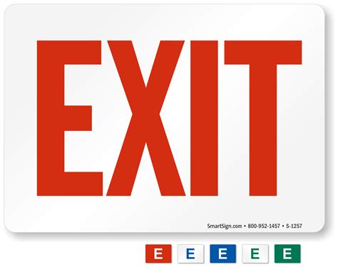 Printable Free Printable Exit Sign