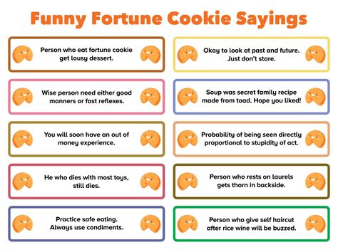 Printable Funny Fortune Cookie Sayings