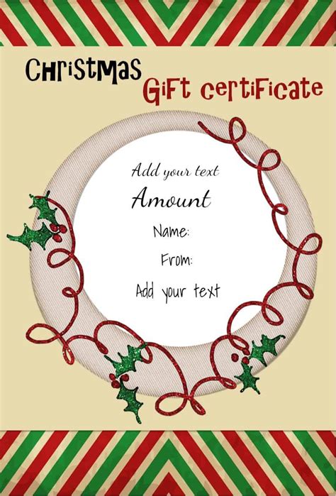 Printable Gift Certificates Free Christmas