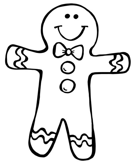 Printable Gingerbread Man Clipart Black And White