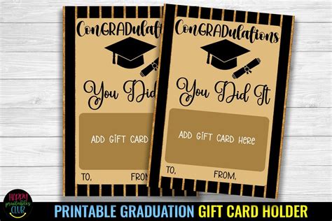 Printable Graduation Gift Card Holder