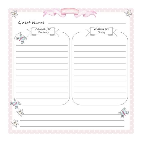 Printable Guest Book Pages