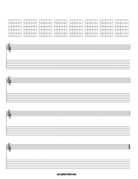 Printable Guitar Tab Sheet