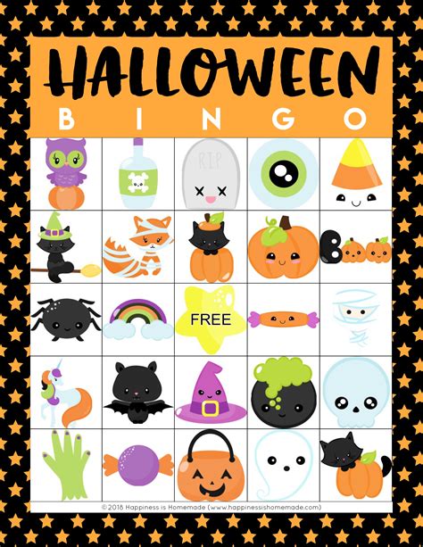 Printable Halloween Bingo Cards For 20 Players