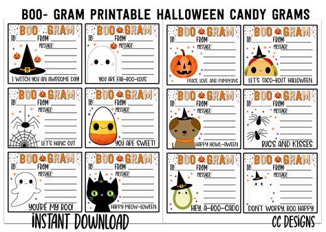 Printable Halloween Candy Template