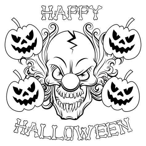 Printable Halloween Colouring Horror Scary Halloween Coloring Pages