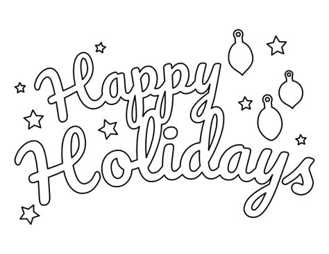 Printable Happy Holidays Coloring Pages