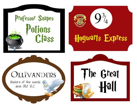 Printable Harry Potter Signs