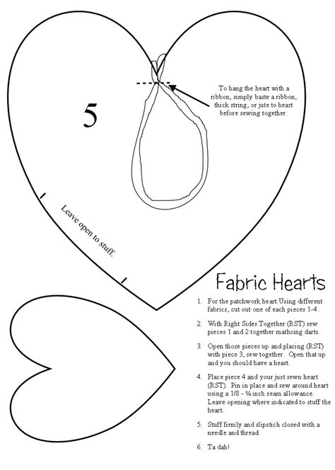 Printable Heart Sewing Pattern