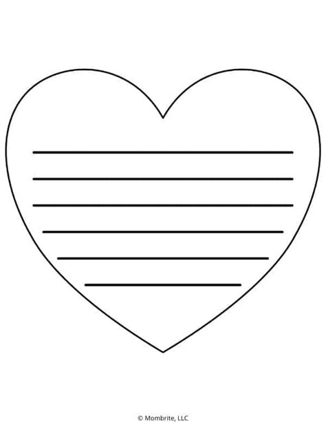 Printable Heart Template With Lines For Writing