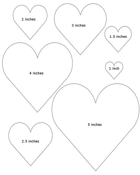 Printable Heart Templates Different Sizes