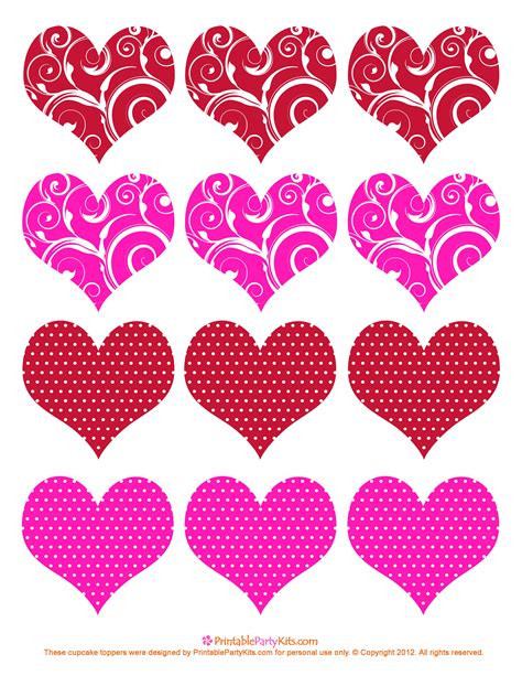 Printable Hearts For Valentine's Day