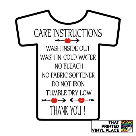 Printable Heat Transfer Vinyl Washing Instructions