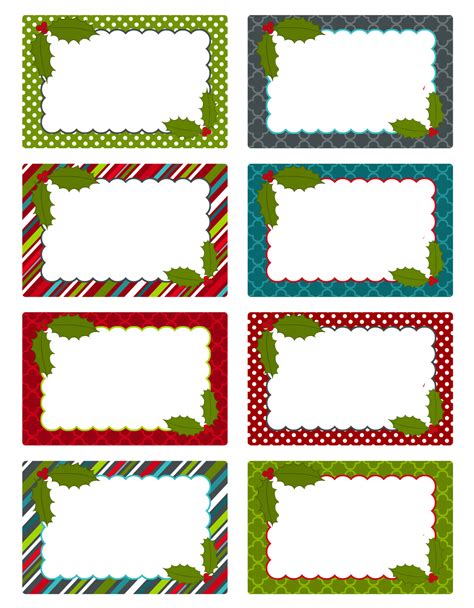 Printable Holiday Labels Templates