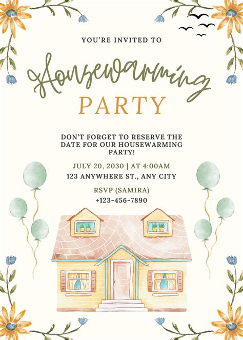 Printable House Warming Invitation