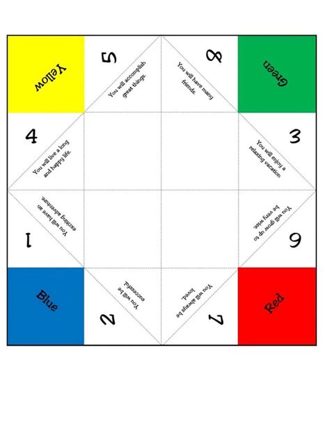 Printable How To Make A Fortune Teller