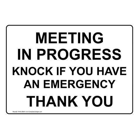 Printable In A Meeting Sign