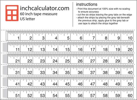 Printable Inch Measuring Tape