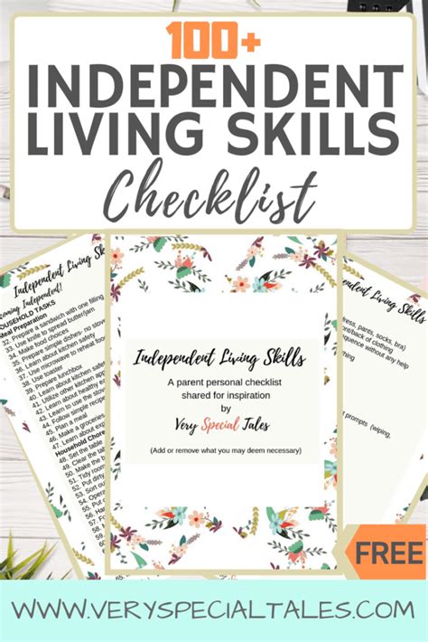 Printable Independent Living Skills Checklist