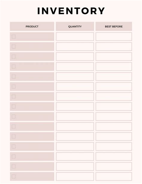 Printable Inventory Form