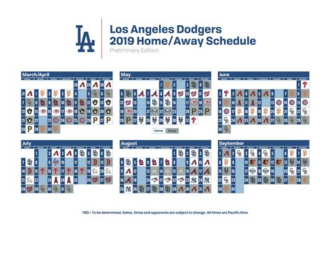 Printable La Dodgers Schedule