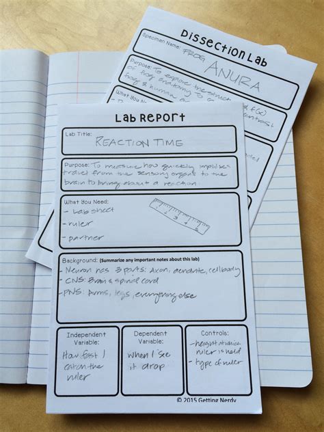 Printable Lab Notebook Template