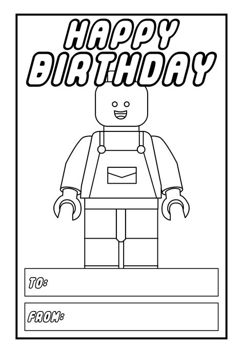 Printable Lego Birthday Card