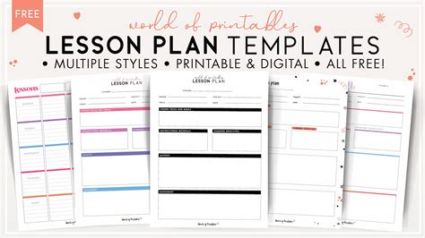 Printable Lesson Book Template