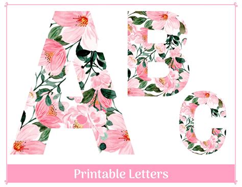 Printable Letters With Flowers