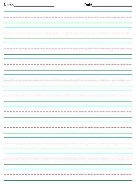 Printable Lined Writing Paper For Kindergarten
