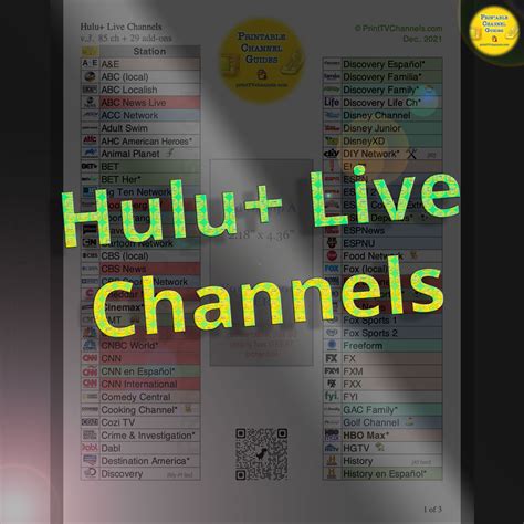 Printable List Of Hulu Live Channels