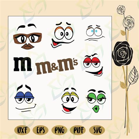 Printable M&m Faces Svg Free