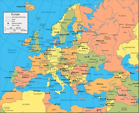 Printable Map Europe