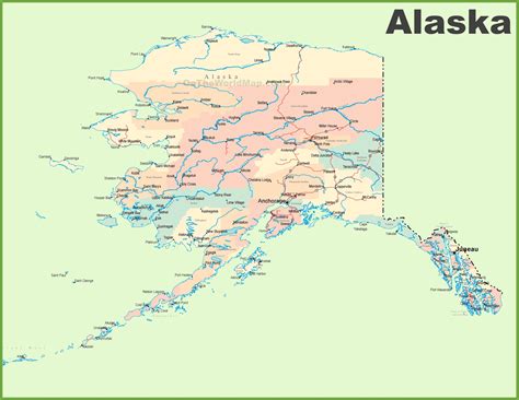 Printable Map Of Alaska