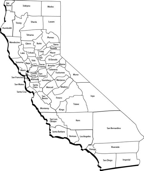 Printable Map Of California Counties