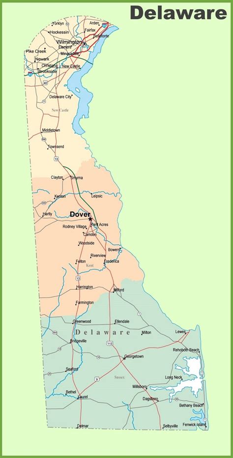 Printable Map Of Delaware