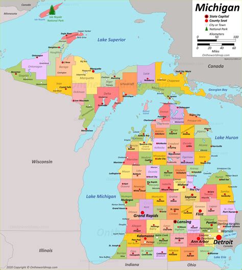 Printable Map Of Michigan Cities