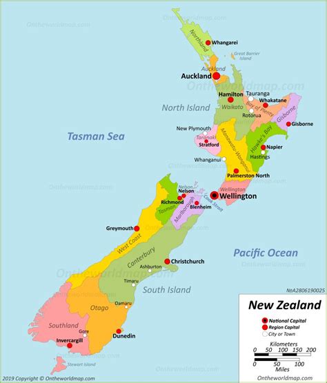 Printable Map Of New Zealand