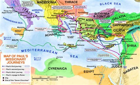 Printable Map Of Paul's Missionary Journeys