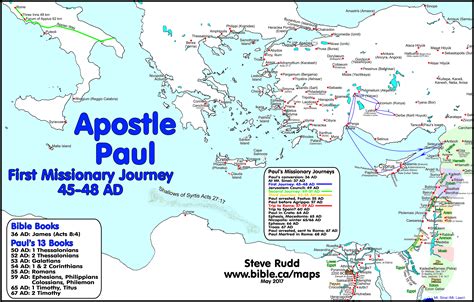 Printable Map Of Pauls Missionary Journeys