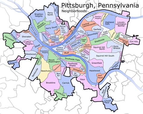 Printable Map Of Pittsburgh