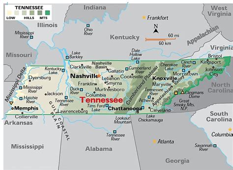 Printable Map Of Tennessee Cities