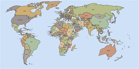 Printable Map Of World